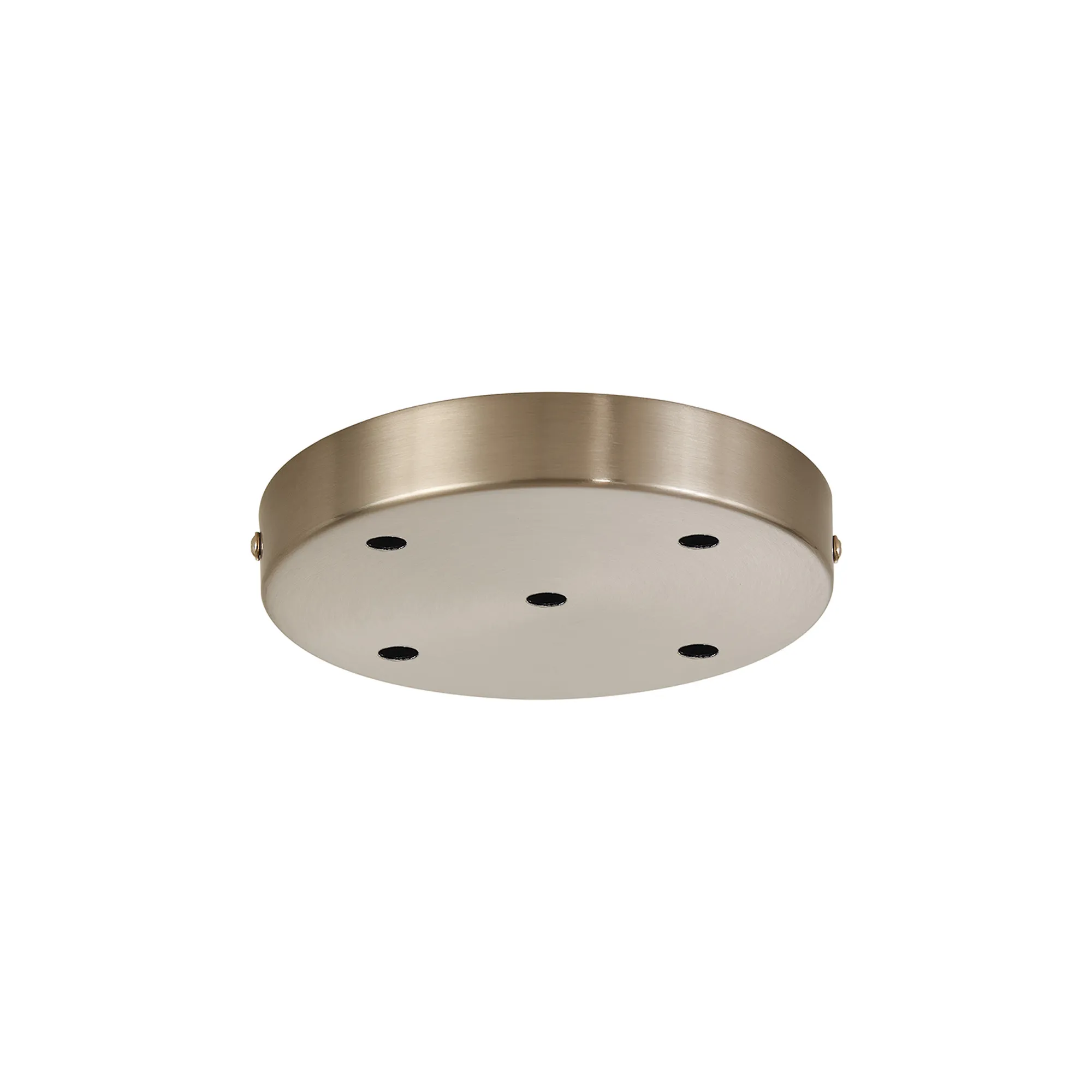 D0828SN  Hayes 5 Hole 15cm Round Ceiling Plate Satin Nickel